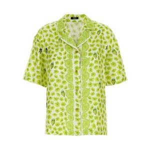 Versace Silk Twill Shirt With Strawberry Garden Print - NWT
